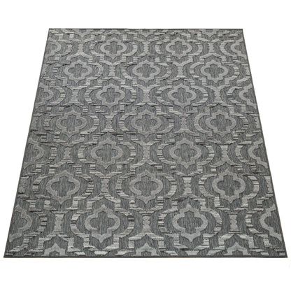 In- & Outdoor Rug Marrakesh Moroccan Ornaments - Dark Grey