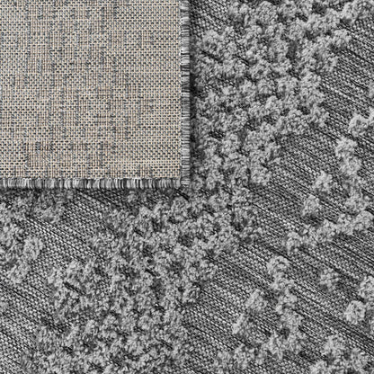 In- & Outdoor Rug Marrakesh High/Low Effect Trellis in Anthracite
