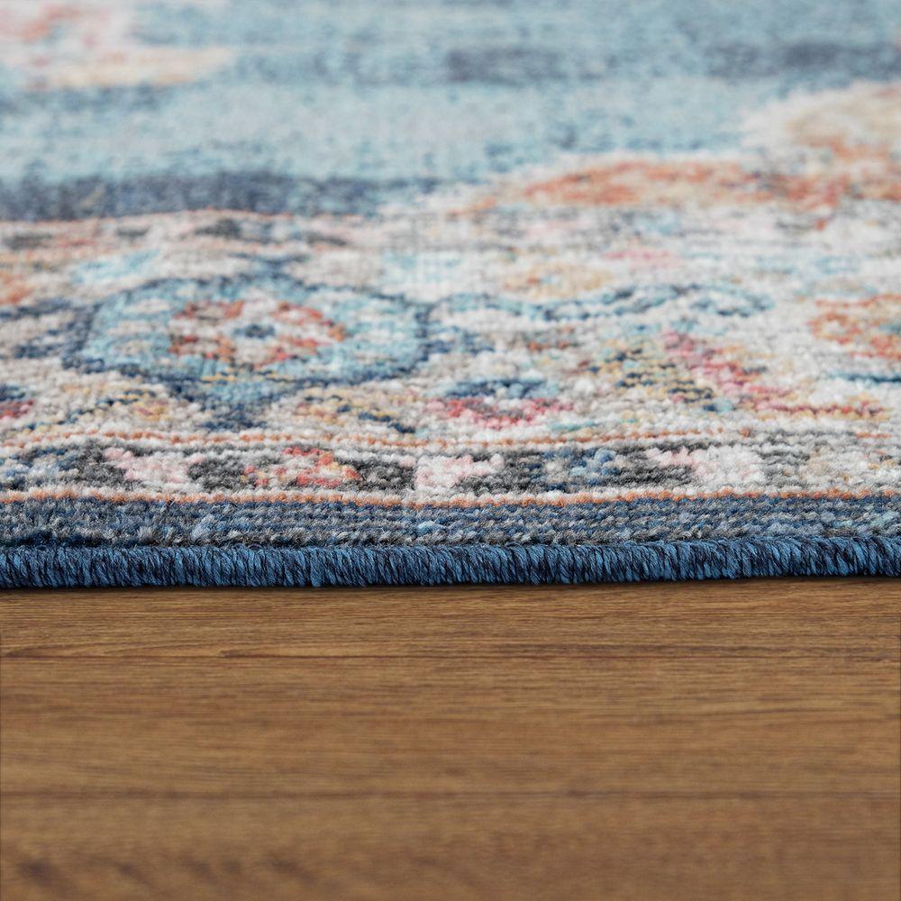 Indoor & Outdoor Rug For Patio, Oriental Look In Blue
