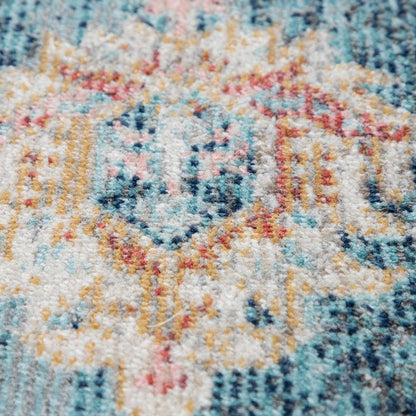 Indoor & Outdoor Rug For Patio, Oriental Look In Blue