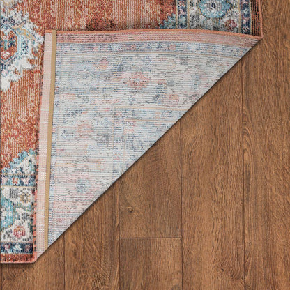 Indoor & Outdoor Rug For Patio, Oriental Pattern In Red