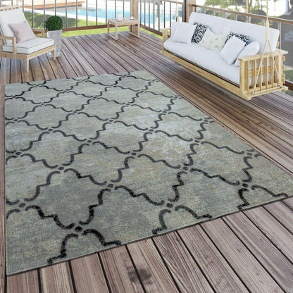 Indoor & Outdoor Rug Moroccan Pattern Grey