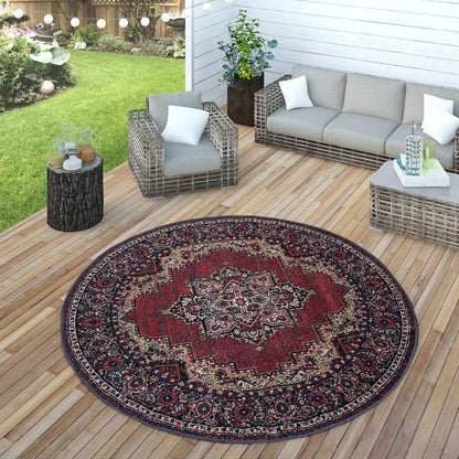 Indoor & Outdoor Rug Oriental Look Bordeaux Red