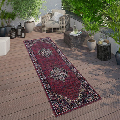 Indoor & Outdoor Rug Oriental Look Bordeaux Red