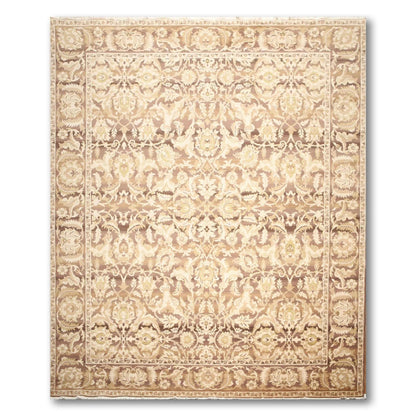 Hand Knotted Wool Traditional Oriental Area Rug Full Pile Beige 9' x 12'