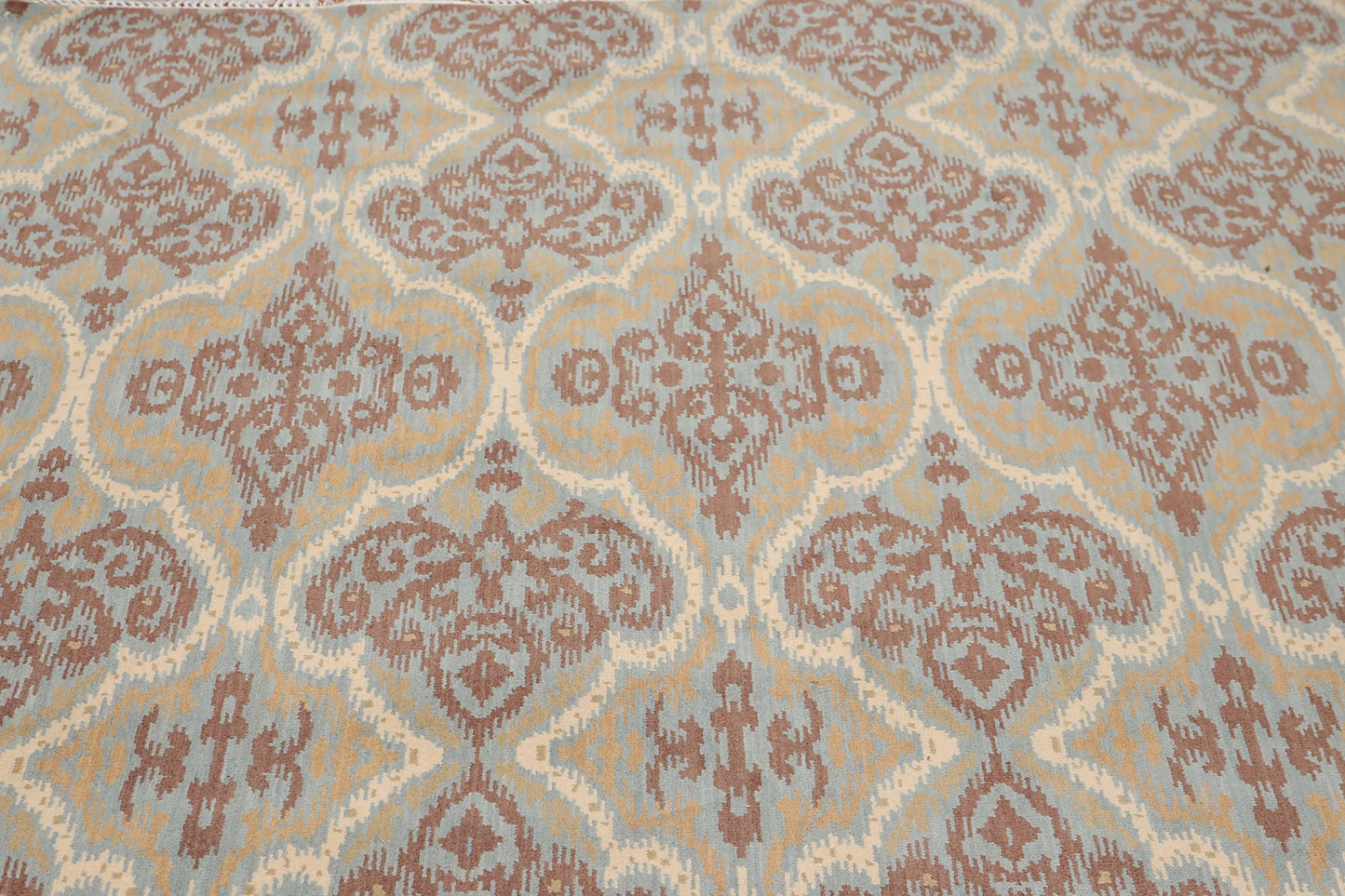 6' x 9' Hand Knotted IKAT Design 100% Wool Area rug Aqua