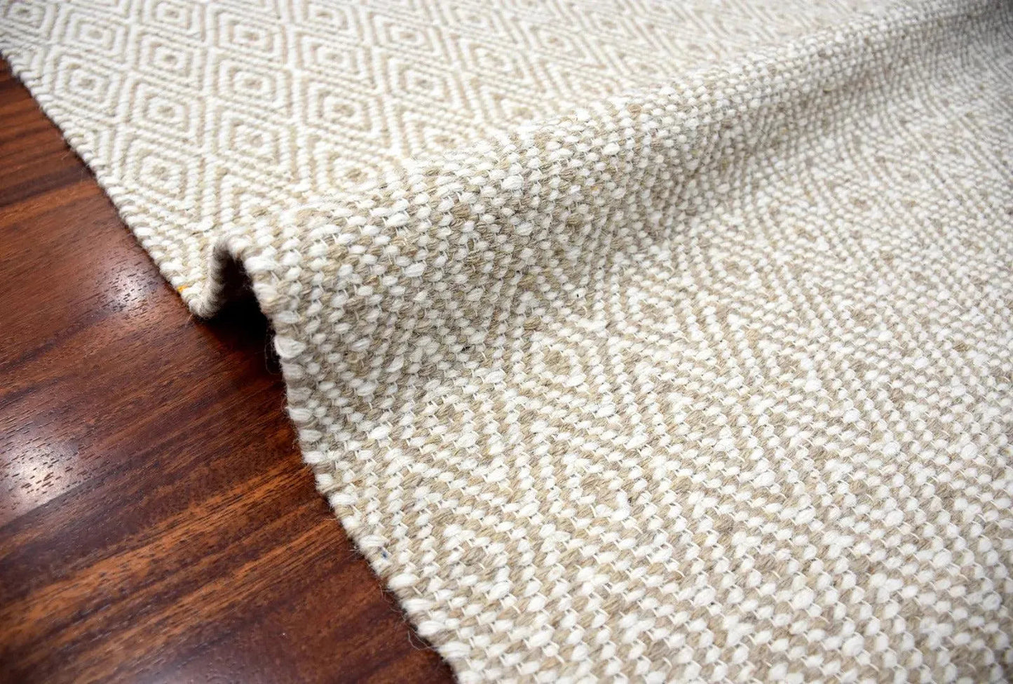 Multi Sizes Ivory, Taupe Hand Woven Traditional 100% Wool Oriental Area Rug