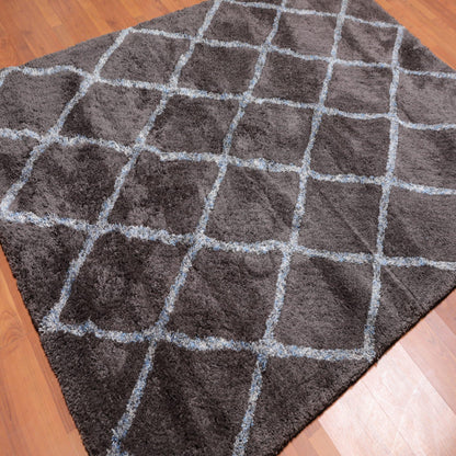 5'4" x 7'6" Handmade Super soft Moroccan Shag Area Rug Gray