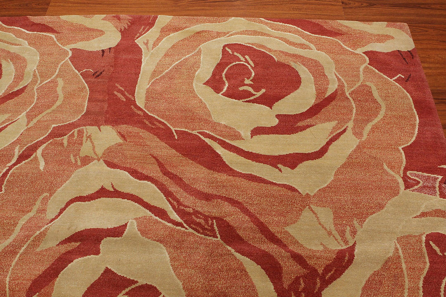 Tibetan Hand Knotted Area Rug Carpet Modern Wool & Silk Red New Red 7'10" x 9'10"