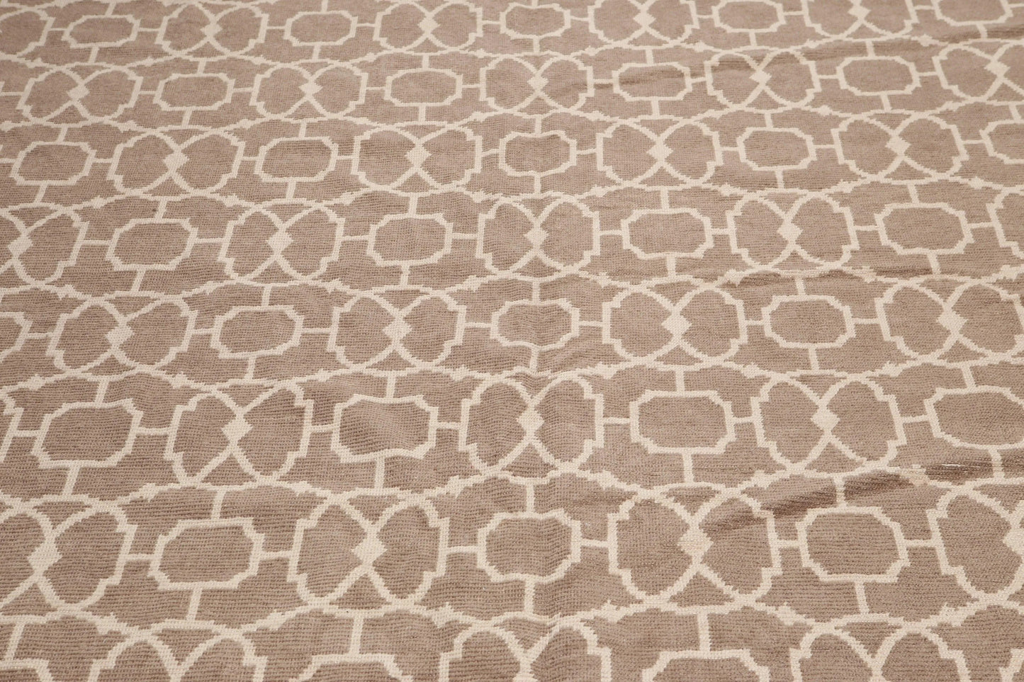 8' x 10' Hand Knotted Turkish Weave 100% wool area rug Taupe 8x10