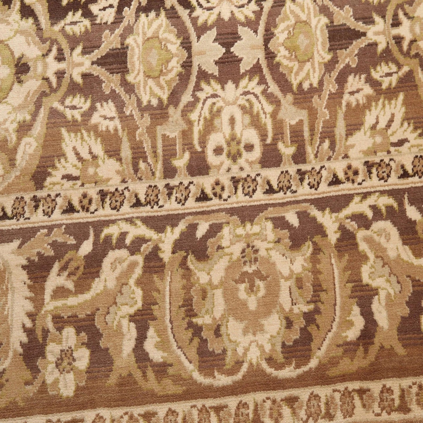 Hand Knotted Wool Traditional Oriental Area Rug Full Pile Beige 9' x 12'