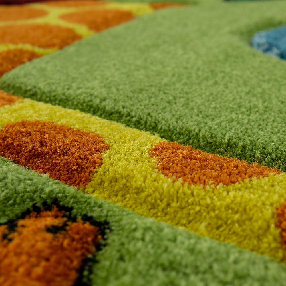 Kids Rug for Nursery Jungle Animals Green