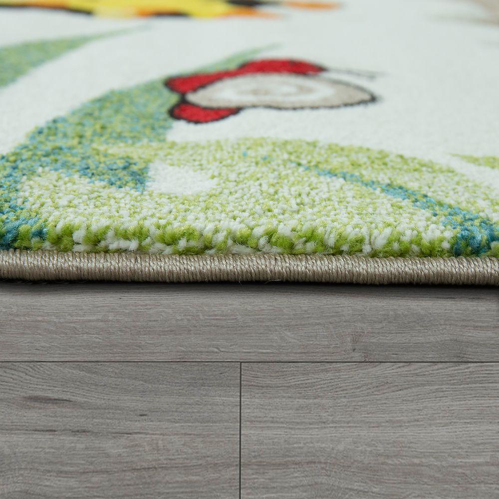 Kids Rug Jungle Animals Giraffe Lion Tiger Zebra Beige Cream