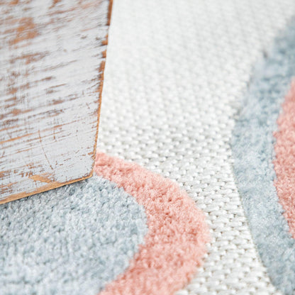 Kids Rug Tweet Colorful Playmat with Butterflies - Beige Cream