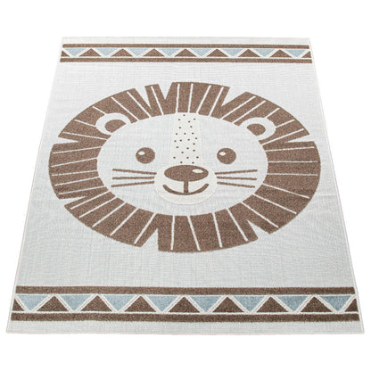 Kids Rug Tweet Happy Lion Play-Mat in Beige