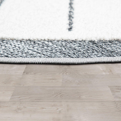 Kids Rug Tweet with Lion Face Round Play Mat in Grey