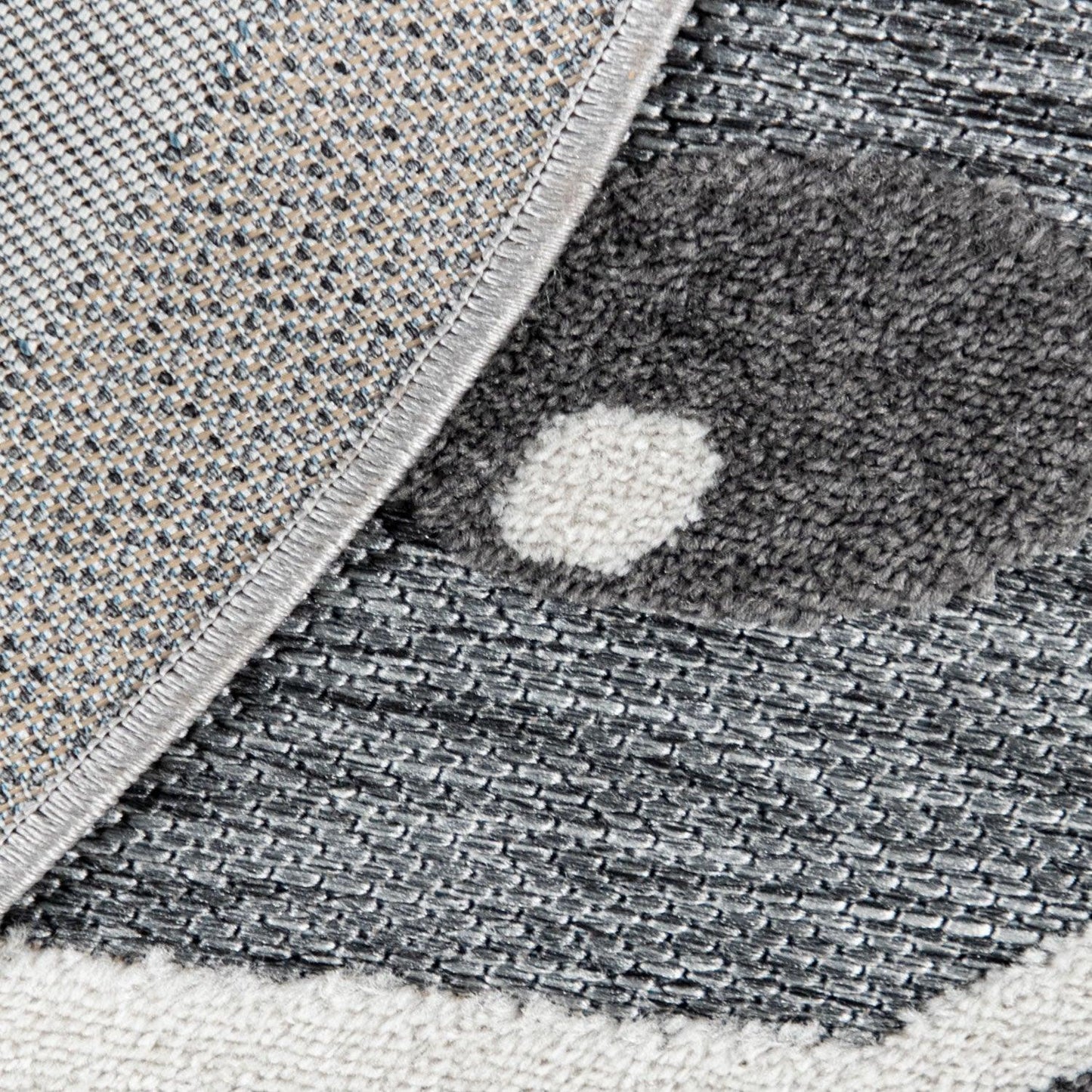 Kids Rug Tweet with Lion Face Round Play Mat in Grey