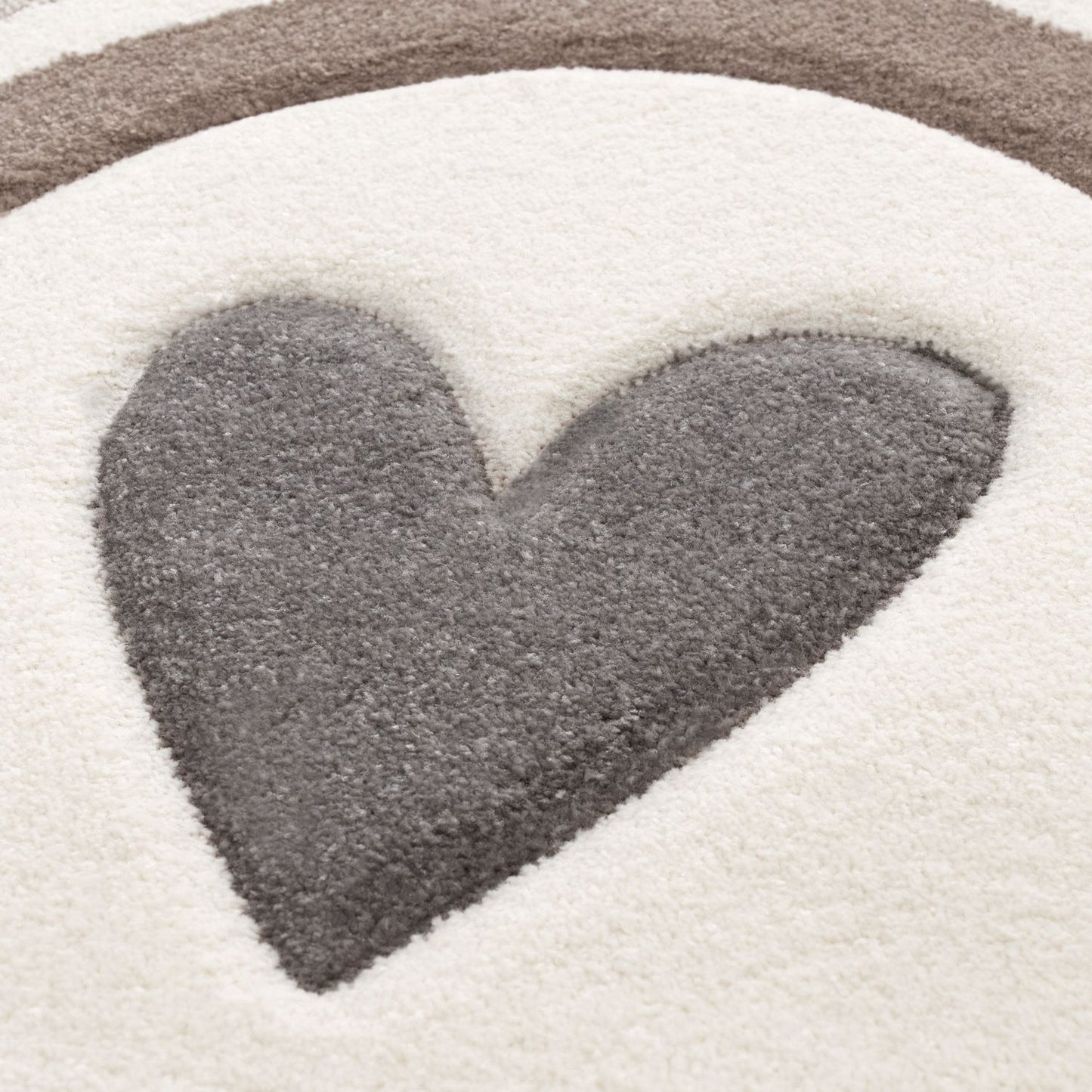 Kids Rug Cosmo with Rainbow & Hearts in Cream