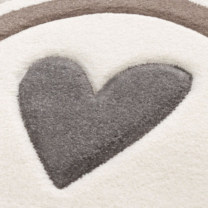 Kids Rug Cosmo with Rainbow & Hearts in Cream