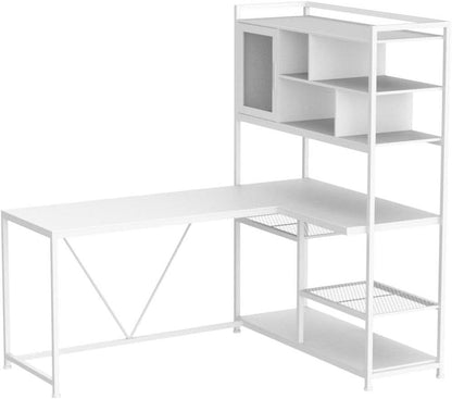 58 Inch L Shaped Desk With LED Light For Home Office