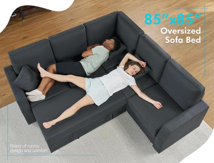 L Shaped Sleeper Sofa Bed with Storage for Comfort