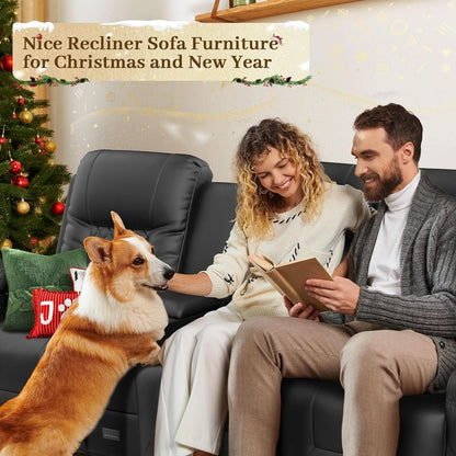 Large 3 Seat Recliner Sofa with USB Ports