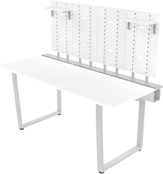 Large Gaming Desk with Pegboard and Cable Management