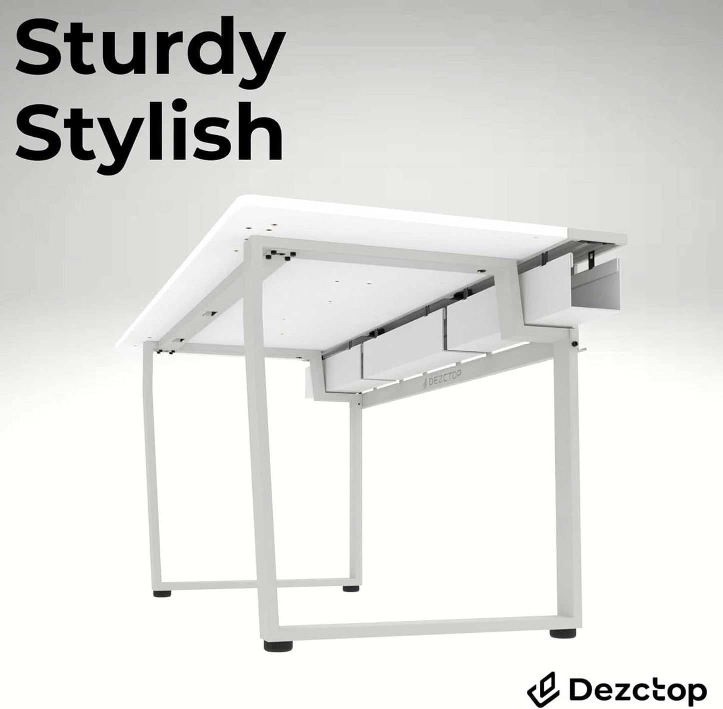 Large Gaming Desk with Pegboard and Cable Management
