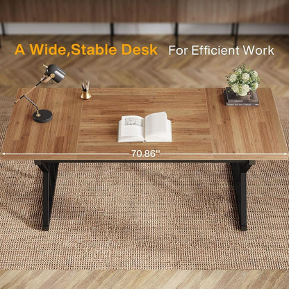 Large Industrial Executive Desk for Home Office Use