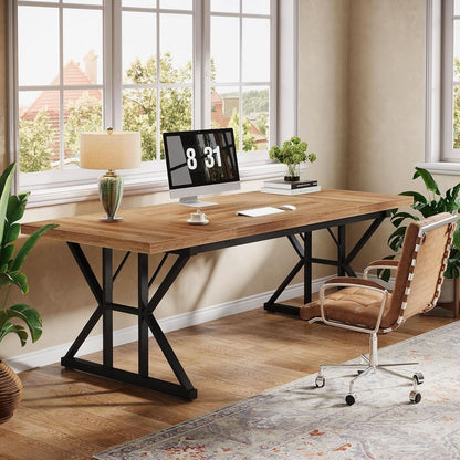 Large Industrial Executive Desk for Home Office Use