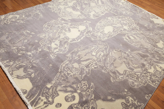 8' x 10' Modern 100% Wool Oriental Area rug 8x10 ft Gray