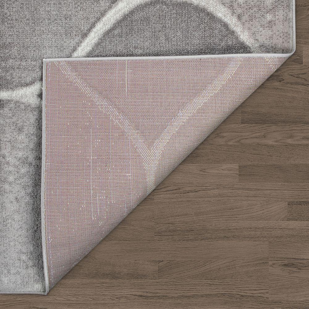 Low-Pile Rug Oriental Design in various gray Tones