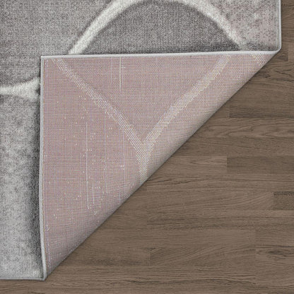 Low-Pile Rug Oriental Design in various gray Tones