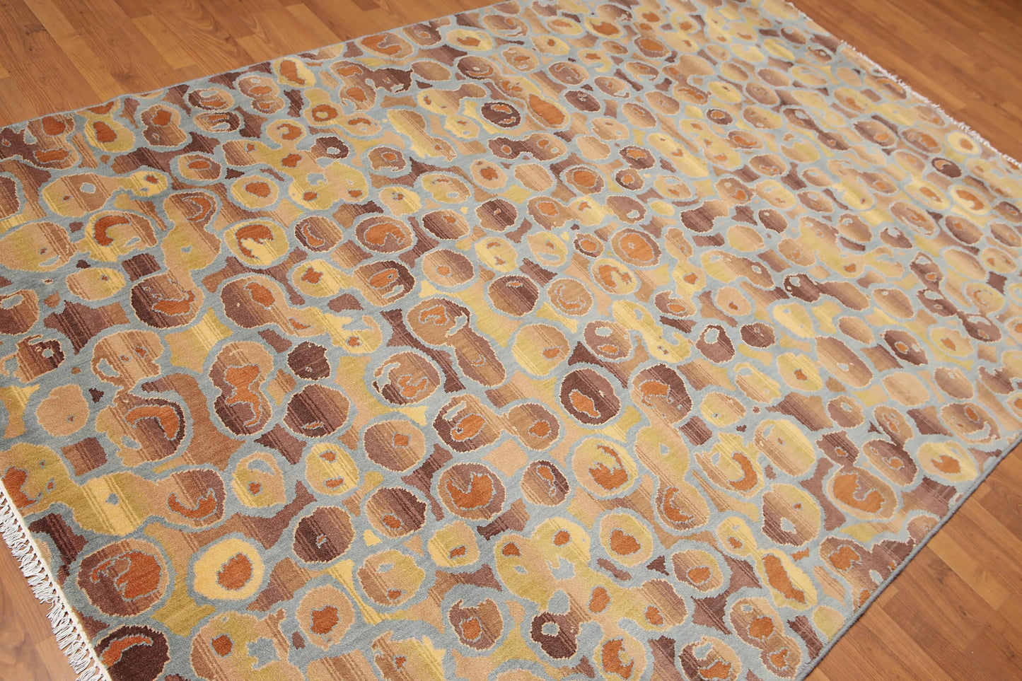 6' x 9' Designer Hand Knotted Modern 100% Wool Area rug Aqua
