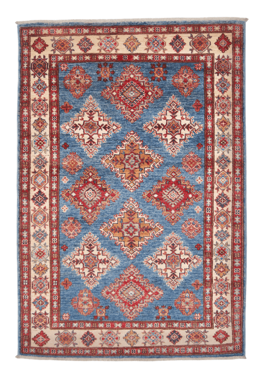 Super Kazak (3'07"x5'03") denim blue/ivory
