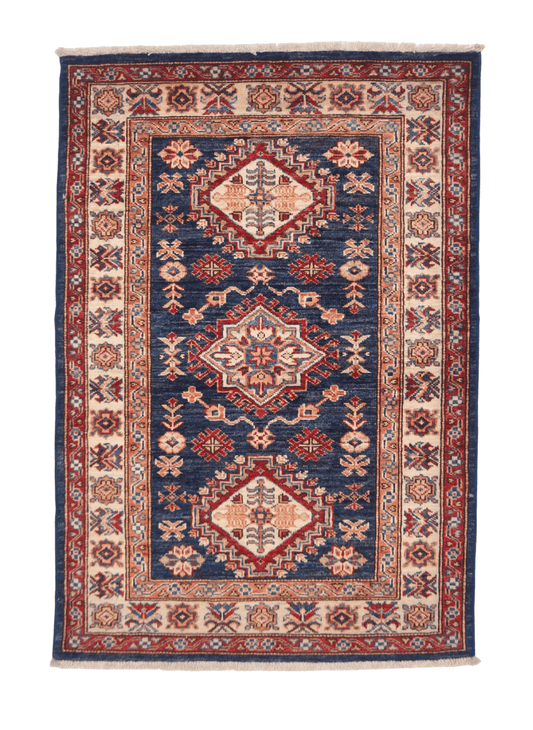 Super Kazak (2'08"x3'10") blue/ivory