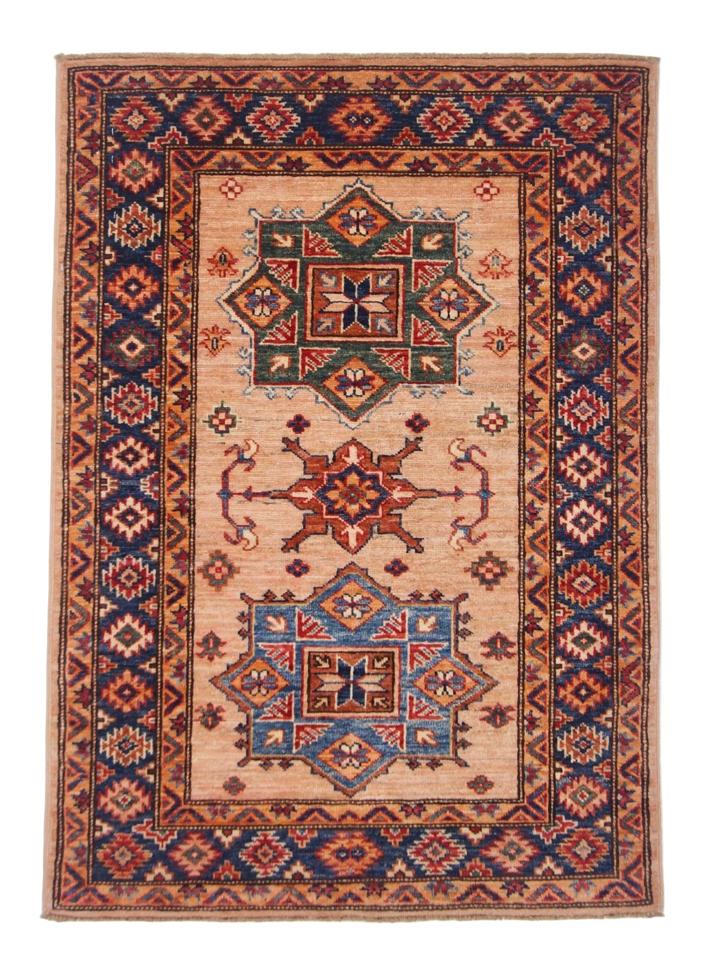 Super Kazak (2'10"x4'00") adobe/navy