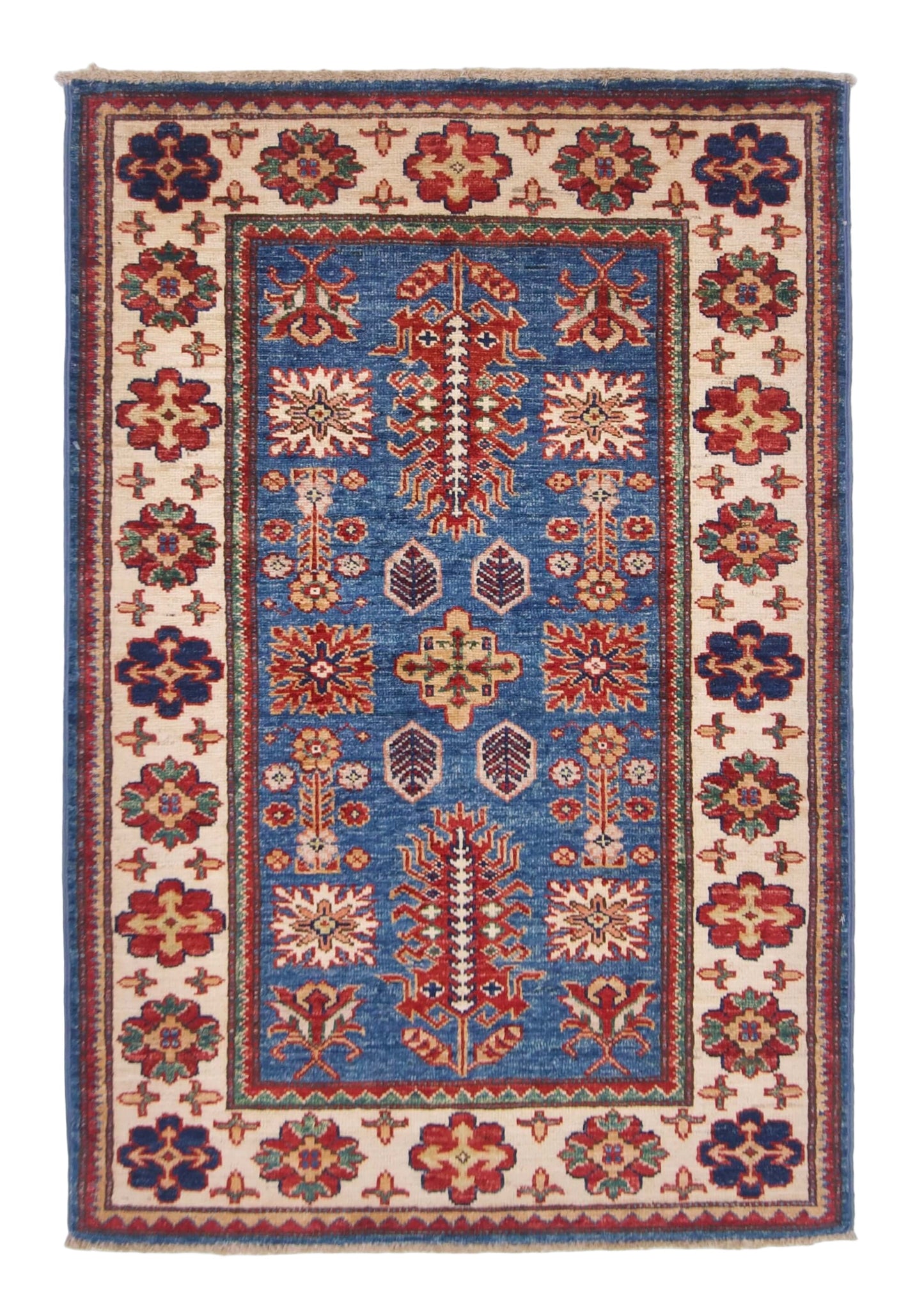 Super Kazak (2'08"x4'00") denim blue/ivory