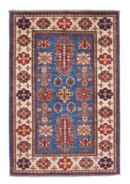 Super Kazak (2'08"x4'00") denim blue/ivory