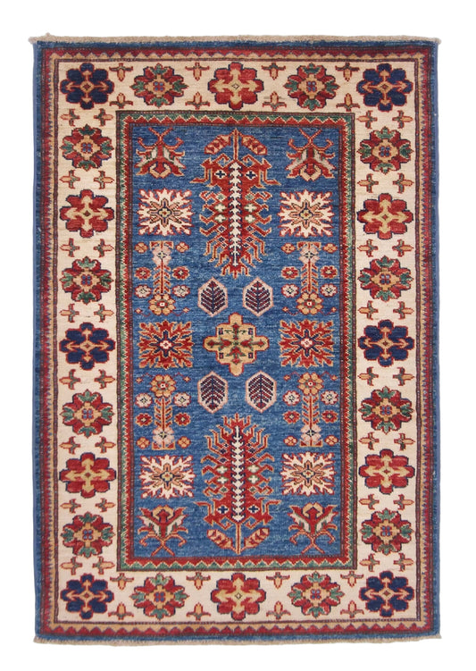 Super Kazak (2'08"x4'00") denim blue/ivory