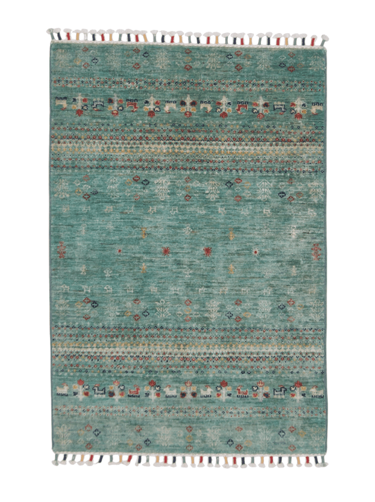 Afghan Gabbeh (2'07"x3'10") light green