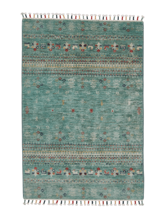 Afghan Gabbeh (2'07"x3'10") light green