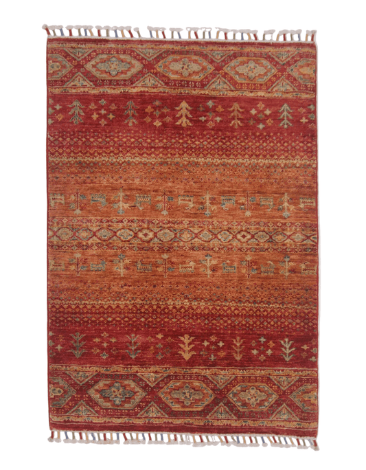 Afghan Khorjin-Gabben (2'08"x3'10") red/rust
