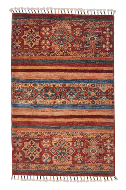 Afghan Khorjin (2'09"x4'02") red/multicolor