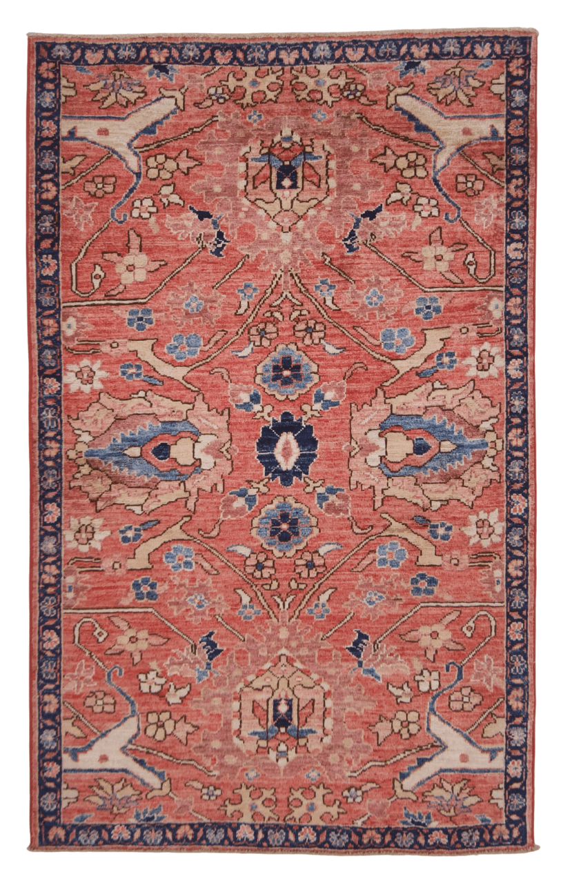 Afghan Ariana (3'00"x4'10") lt.red/navy