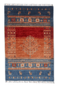 Afghan Tree of Life Gabbeh (3'04"x5'00") rust/blue