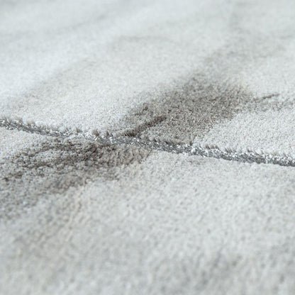 Marble Patten Area Rug in Gold Cream for Living Room with Contour Cut