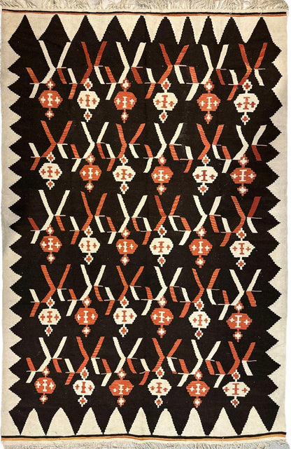 Masterpiece Large Vintage minimalistic Karabakh Kilim 7’5” x 11’