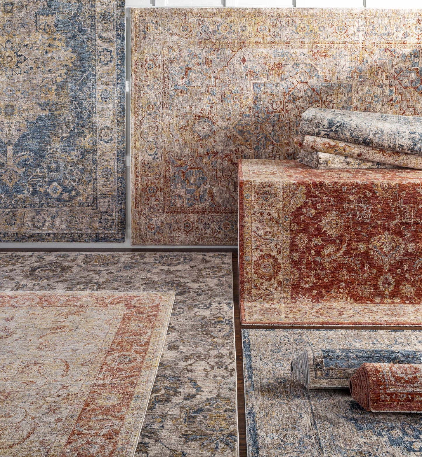 Morinville Teal Floral Rug