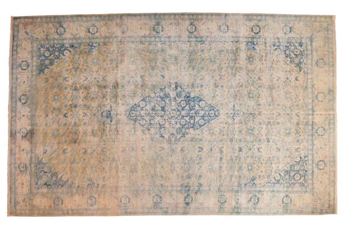 9x14.5 Vintage Distressed Bulgarian Herati Design Carpet